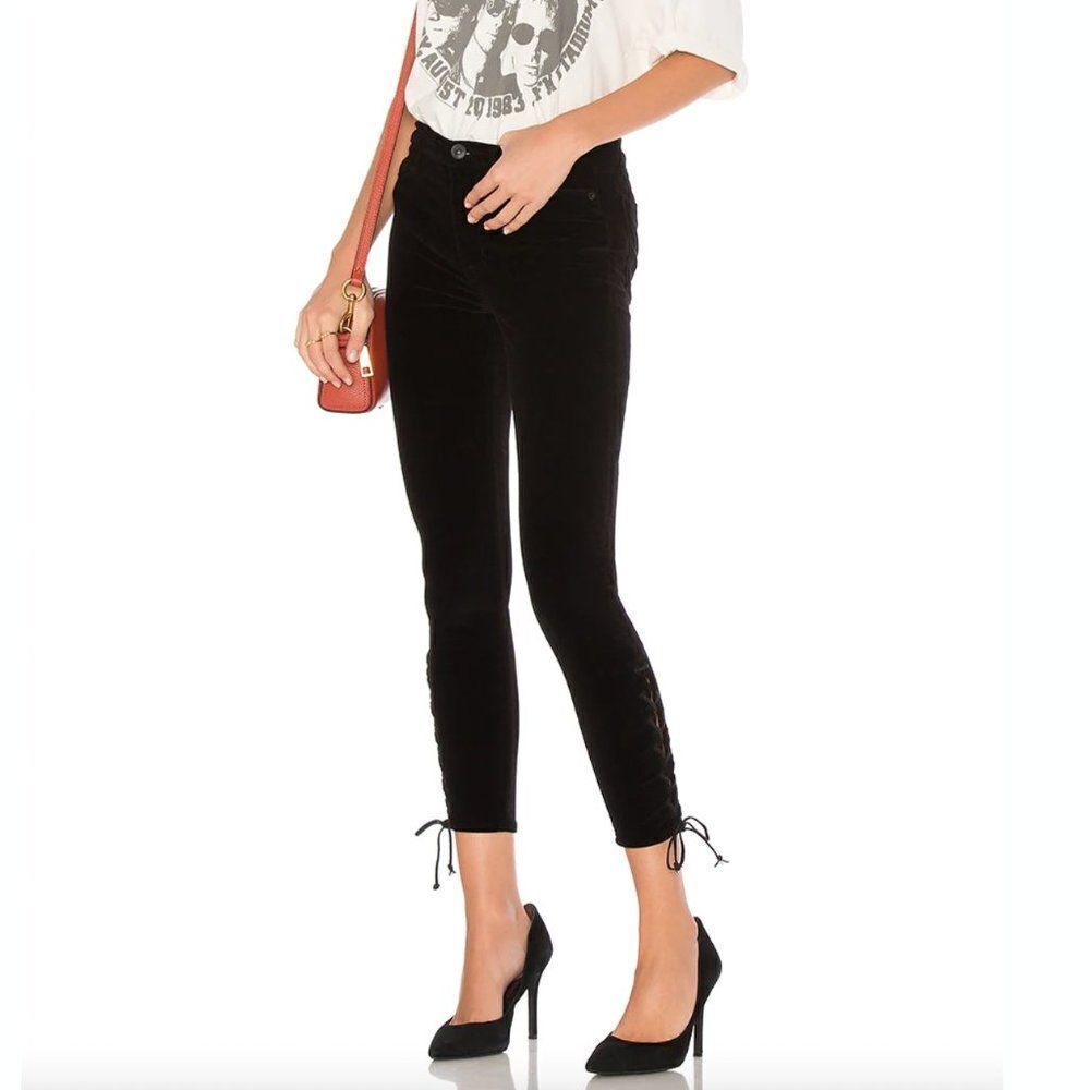 Hudson Jeans Black Velvet Pants